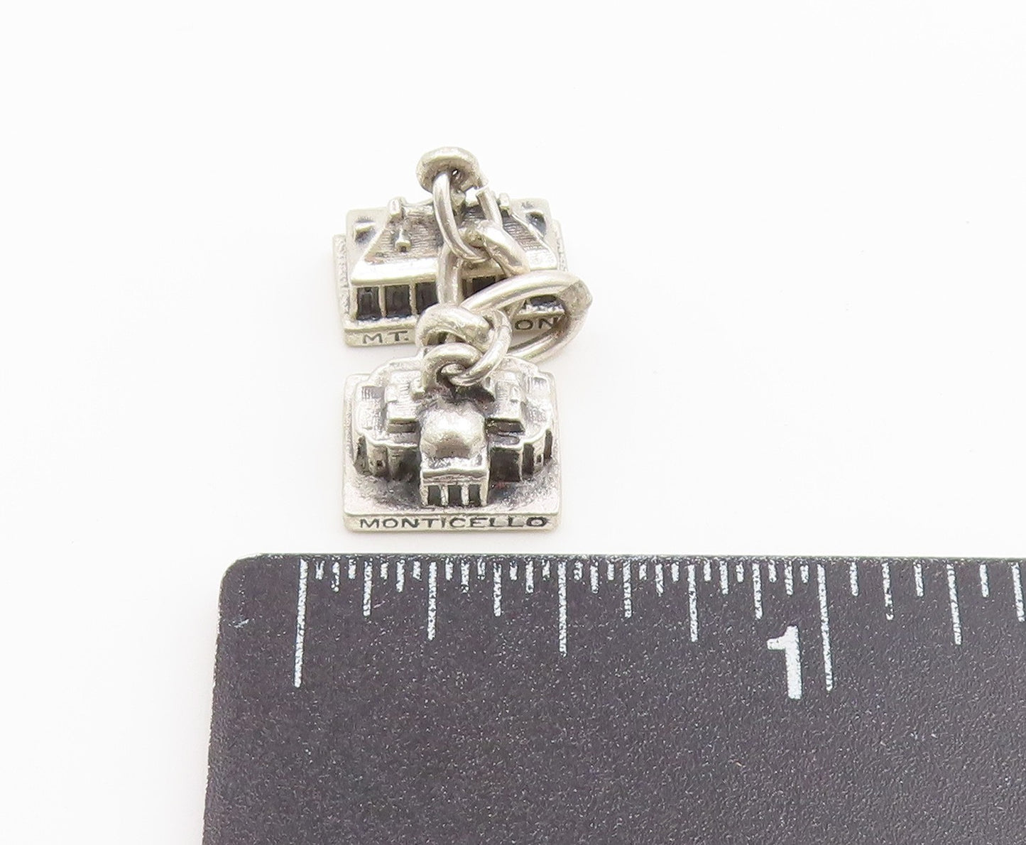 925 Sterling Silver Vintage Pendant Mount Vernon & Jefferson Memorial PT26622