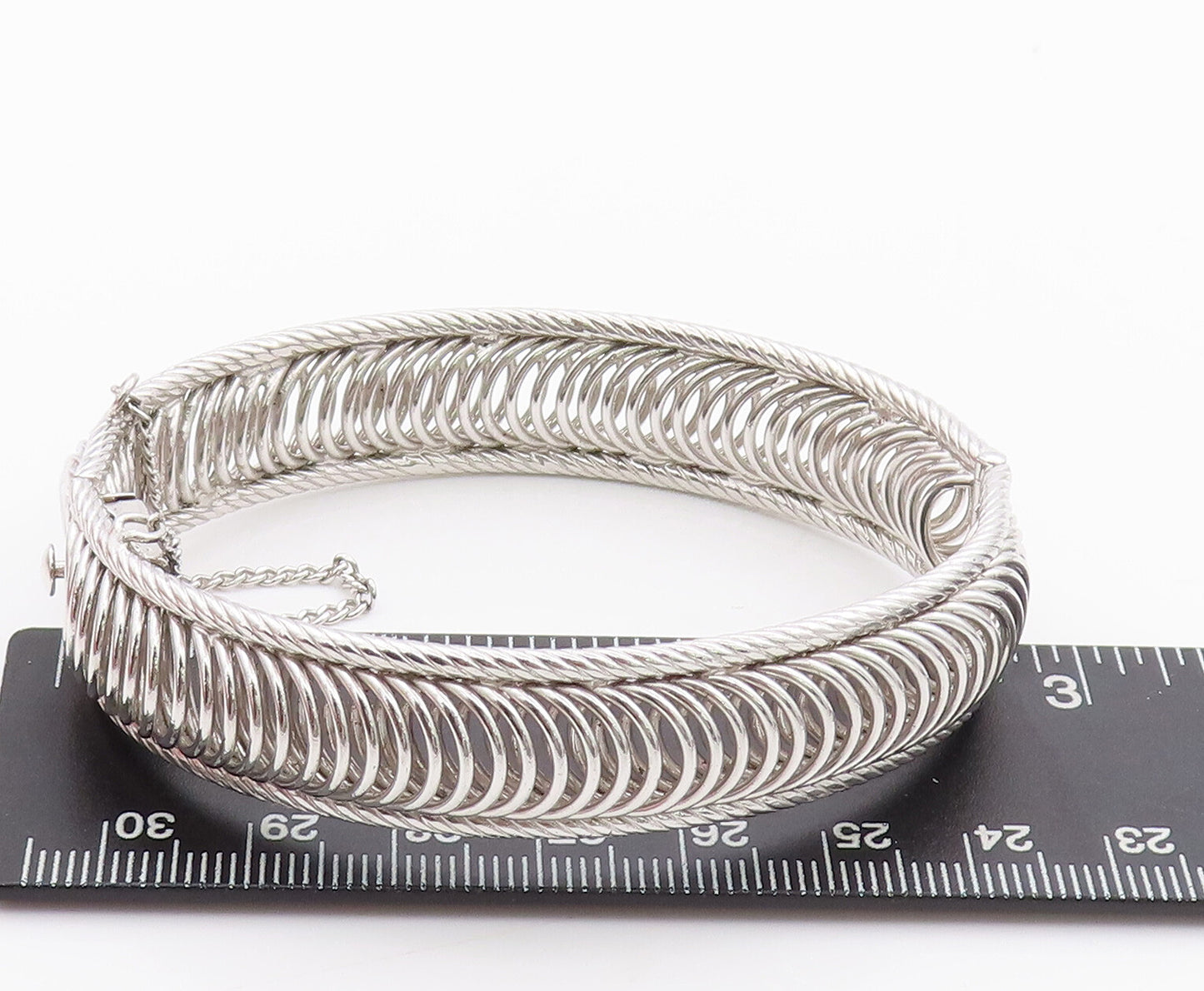 925 Sterling Silver Vintage Bracelet HARRY BICK Solid Ring Band Bangle BT10344