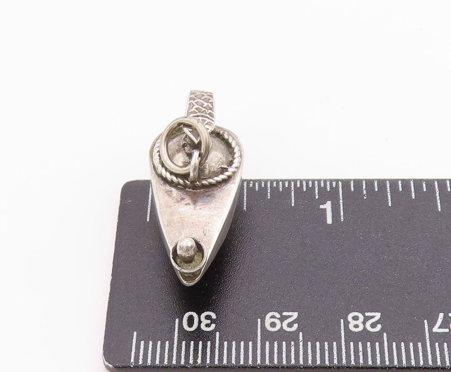 925 Sterling Silver Vintage Pendant 3D Carved Dark Tone Genie Lamp PT24372