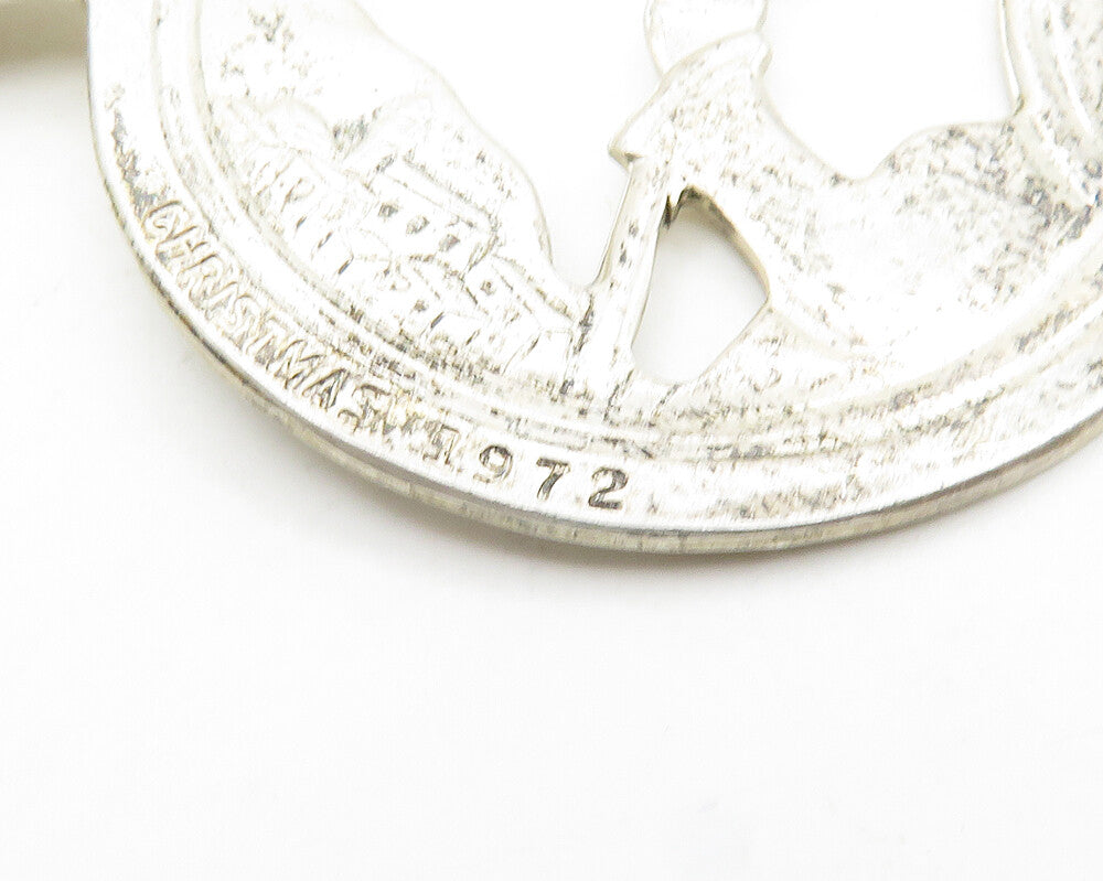 LUNT 925 Silver Vintage Religious Cross Christmas 1972 Pendant PT14455