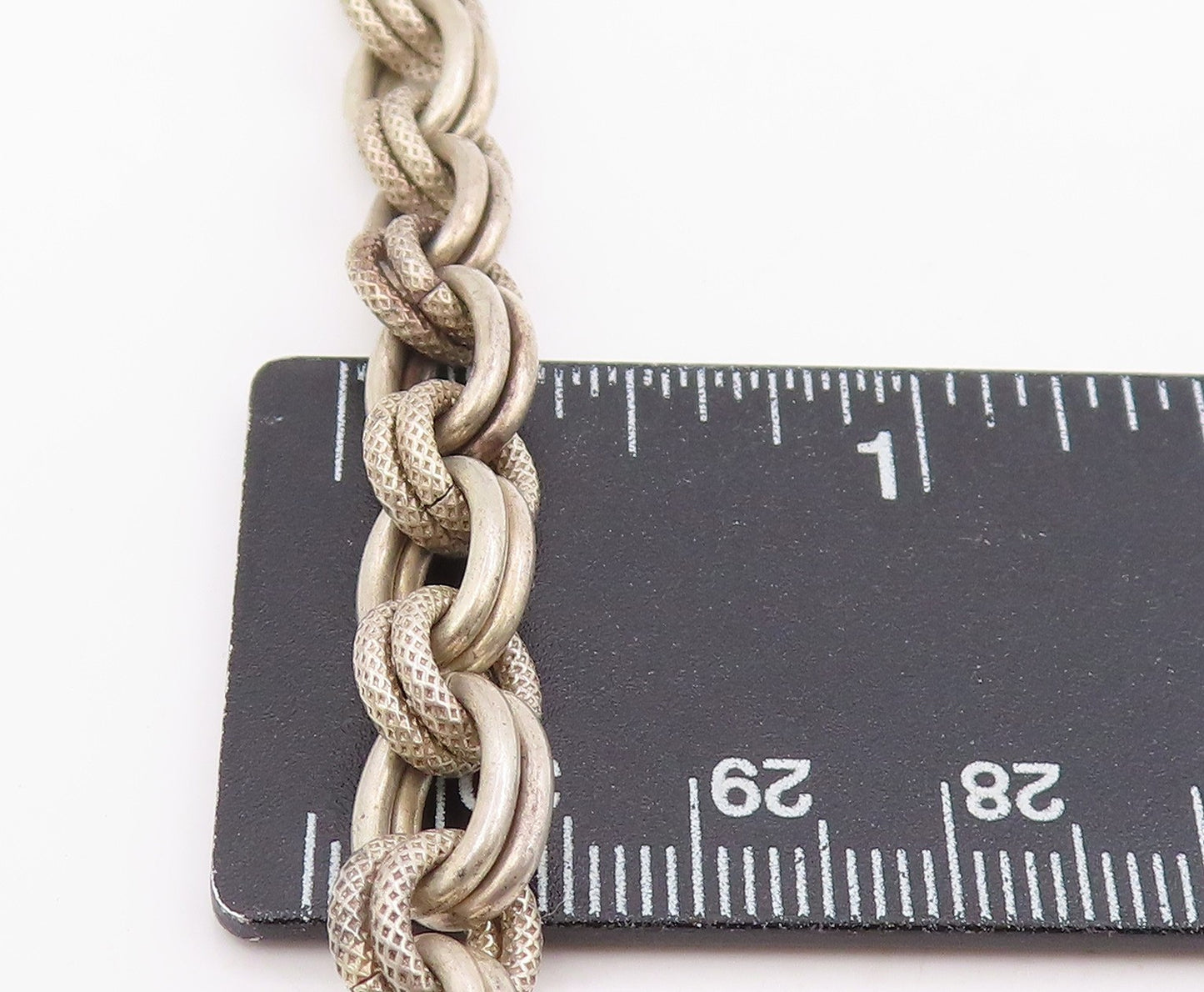 925 Sterling Silver Vintage Necklace Double Circle Toggle Clasp Chain NE4736