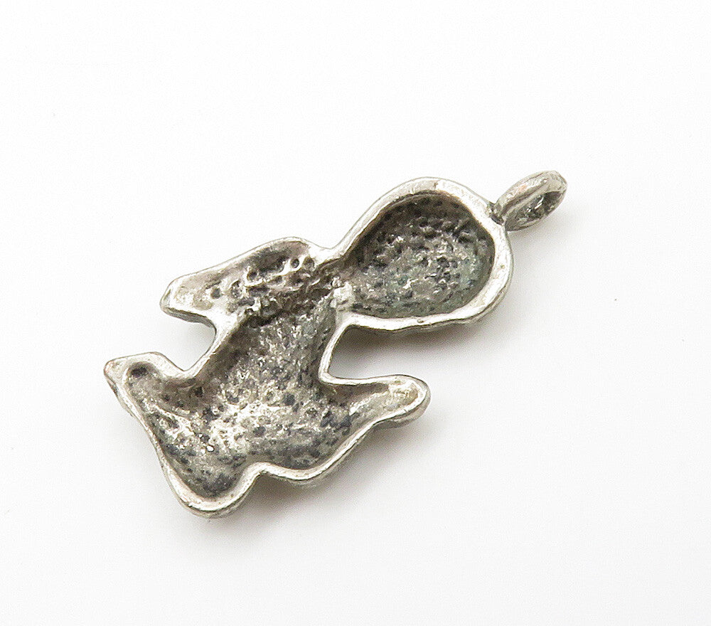 925 Sterling Silver Vintage Dark Tone Praying Baby Angel Pendant PT12010