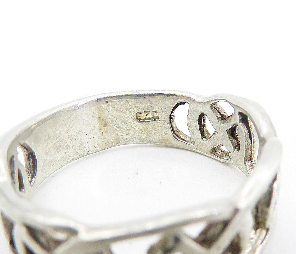 925 Sterling Silver Vintage Shiny Pretzel Knot Design Band Ring Sz 11 RG5972