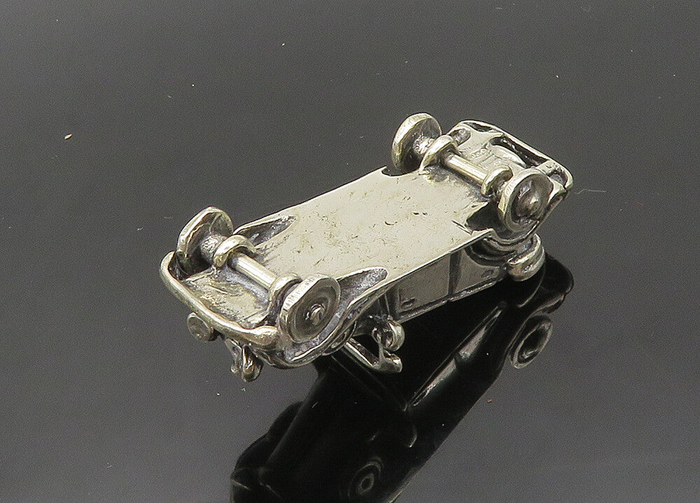 925 Sterling Silver Vintage Shiny Old Fashioned Toy Car (SPINS) TR2750