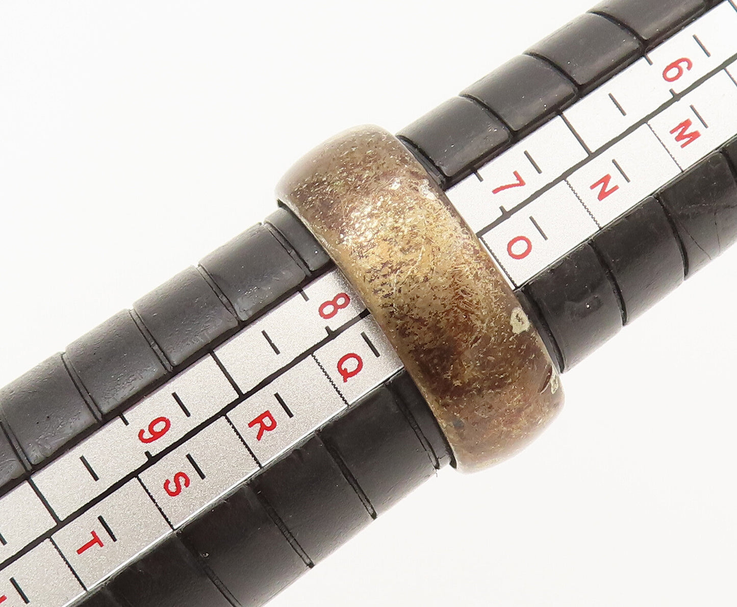 925 Sterling Silver Vintage Antique Square Coin Ring Sz 7.5 RG26370