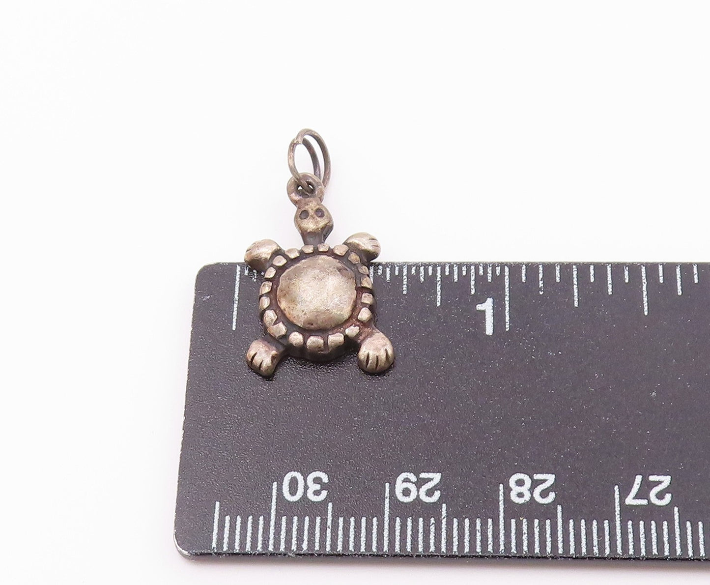 925 Sterling Silver Vintage Dark Tone Turtle Animal Motif Pendant PT17871