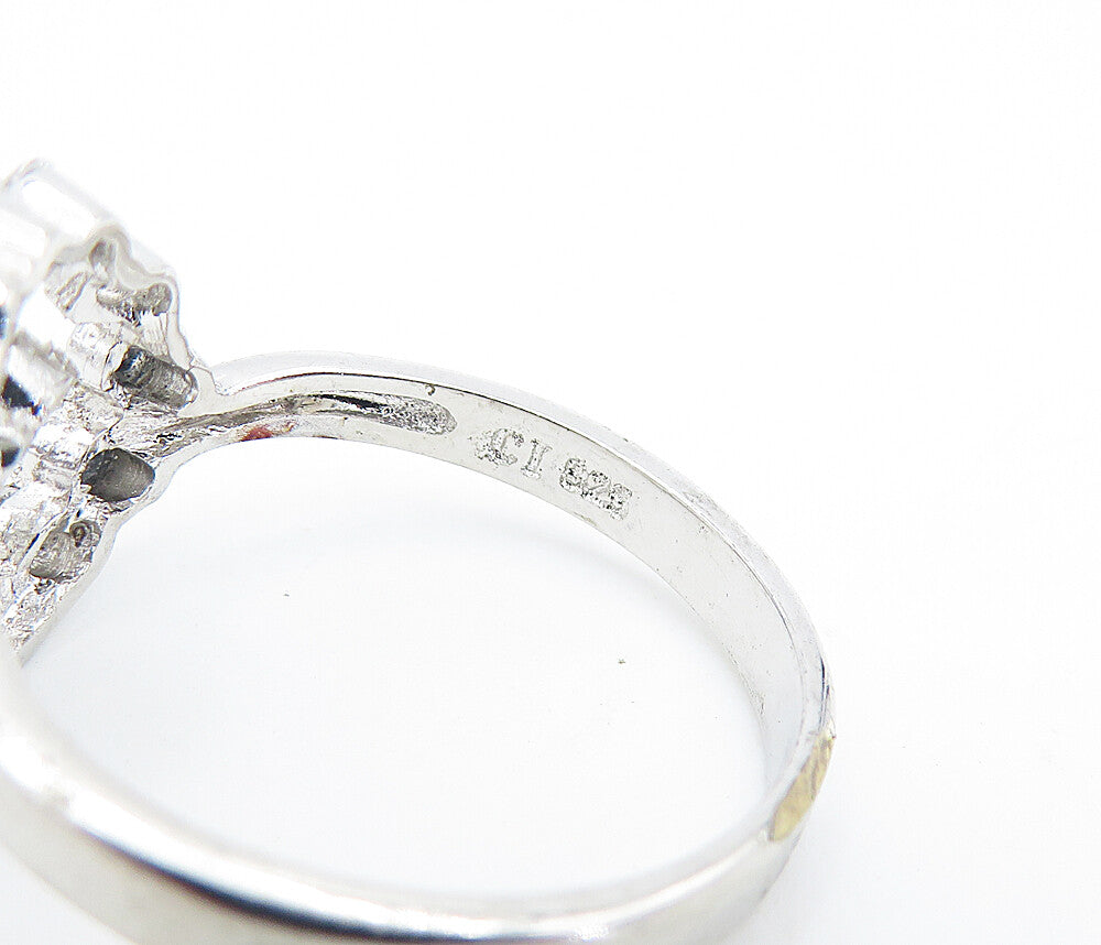 925 Sterling Silver Shiny Cubic Zirconia Open Spiral Band Ring Sz 9 RG7268