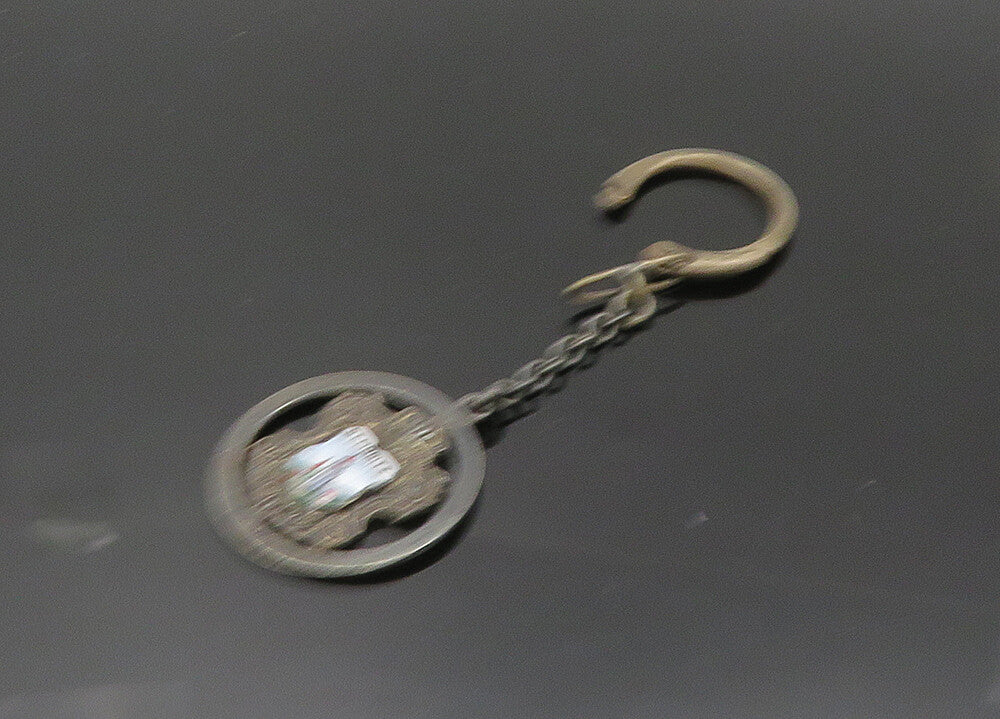 925 Sterling Silver Vintage Enamel Saint Moritz Switzerland Key Chain TR2763