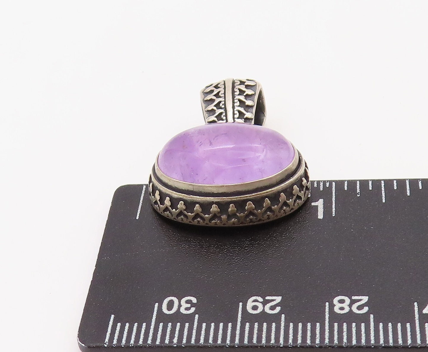 925 Sterling Silver Vintage Pendant CAROLYN POLLACK Oval Purple Gemstone PT23495