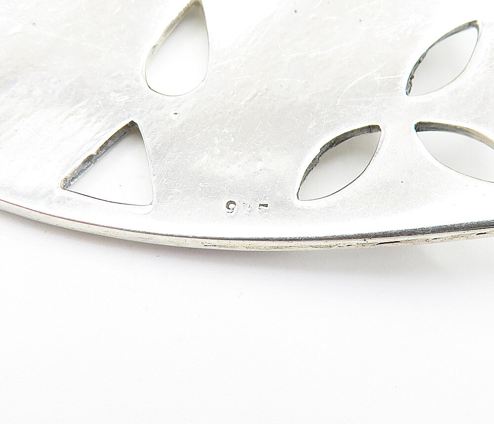 925 Sterling Silver Vintage Modernist Swirl Love Heart Slide Pendant PT5747