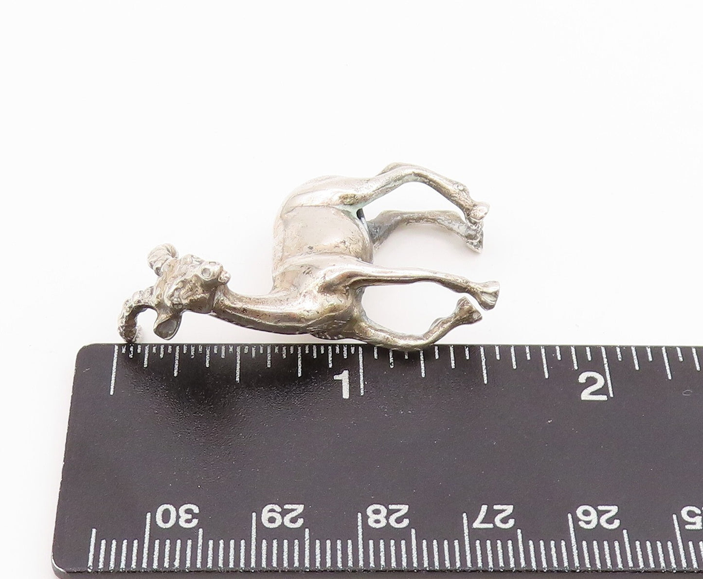 925 Sterling Silver Vintage Paper Weight 3D Carved Walking Deer TR3886