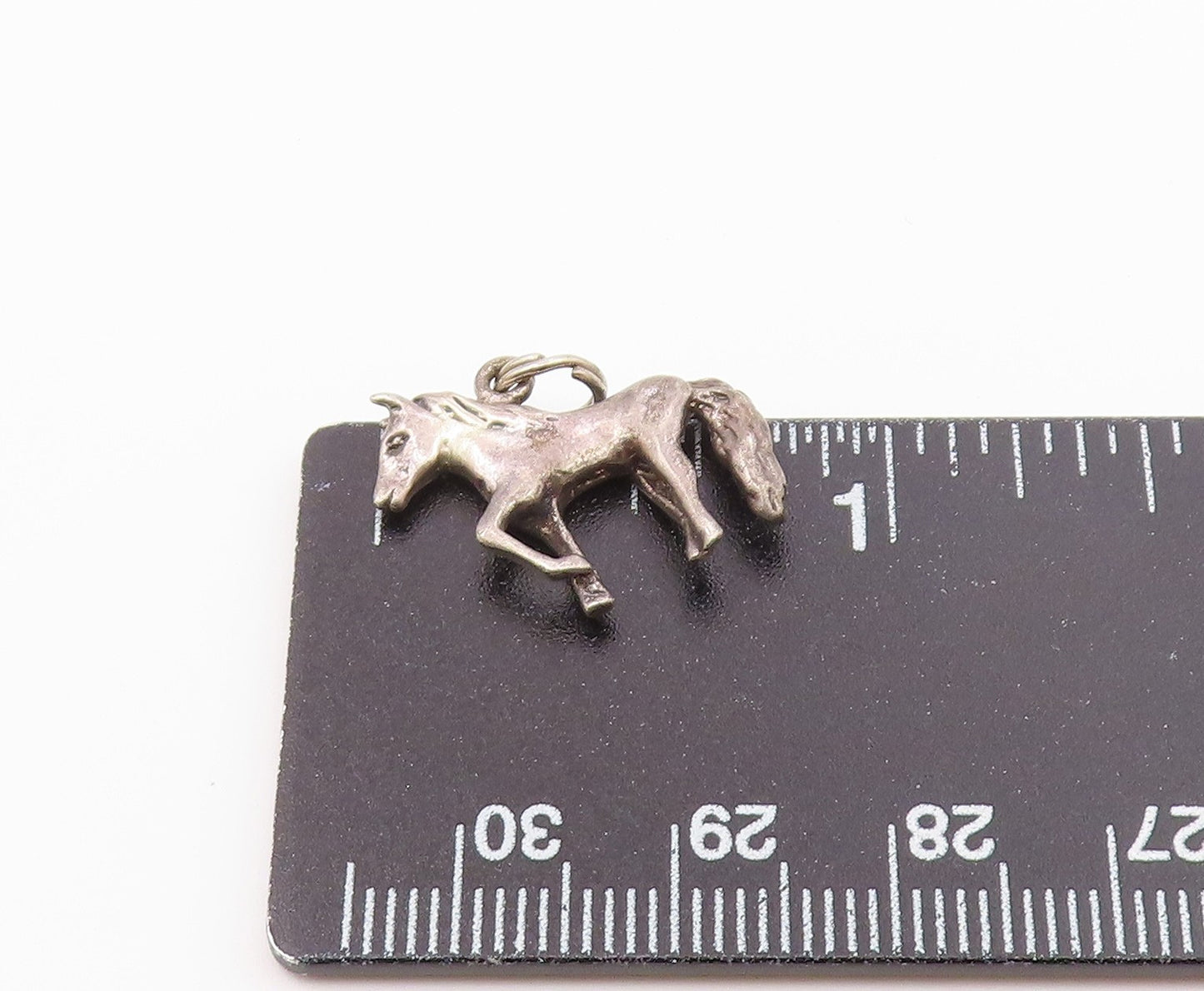 925 Sterling Silver Vintage Sculpted Horse With Leg Up Charm Pendant PT21054