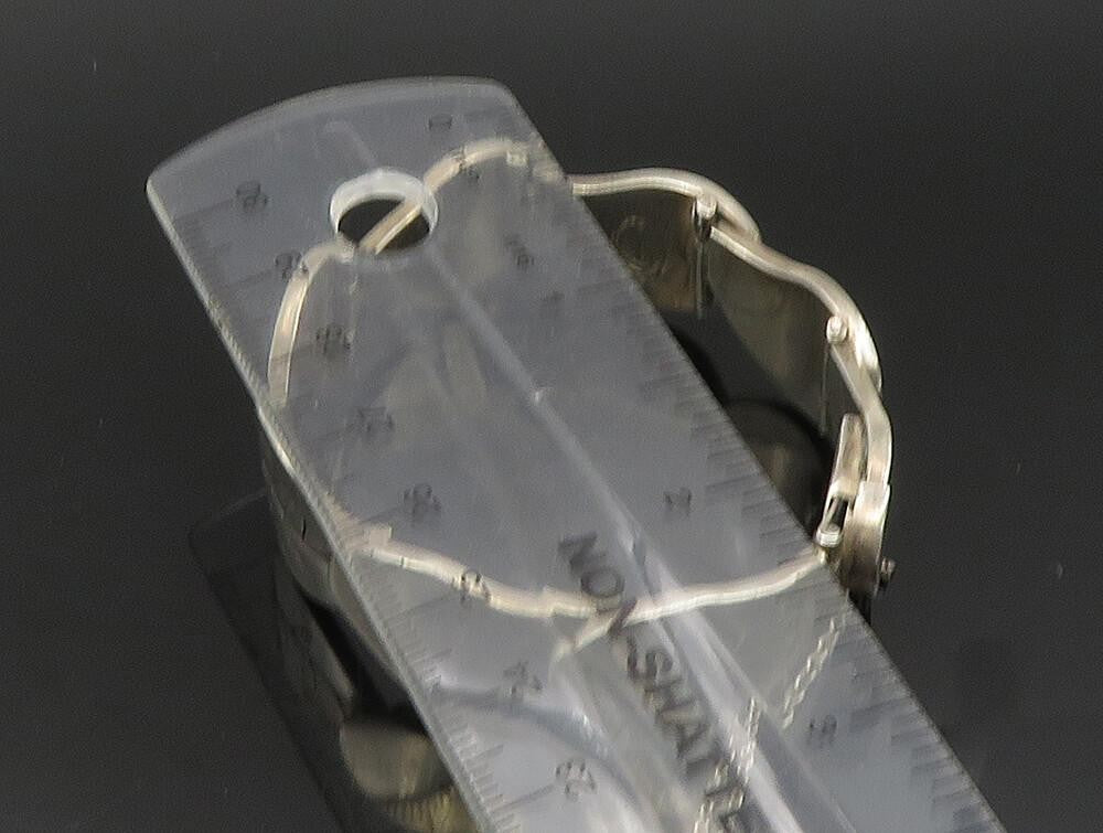 DESIGNER 925 Sterling Silver Vintage Carved Leaf Pattern Link Bracelet BT9445