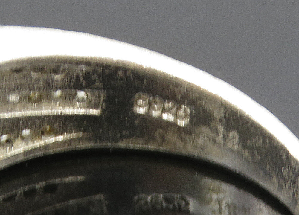 925 Sterling Silver Vintage Cubic Zirconia Square Band Ring Sz 11.5 RG19975