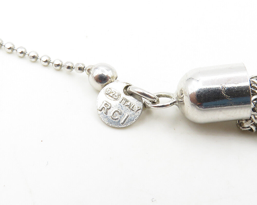 925 Sterling Silver Vintage Shiny Petite Beaded Chain Necklace NE3058