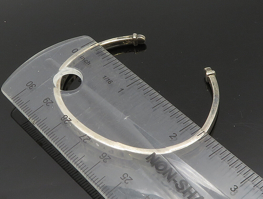 925 Sterling Silver Vintage Genuine Diamonds Promise Cuff Bracelet BT9436