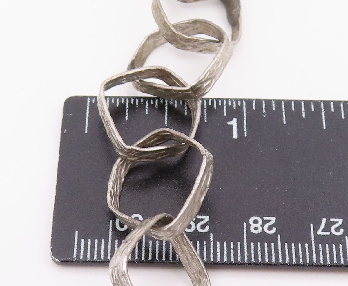 925 Sterling Silver Vintage Necklace UNO A ERRE Geometric Squares Link NE4831
