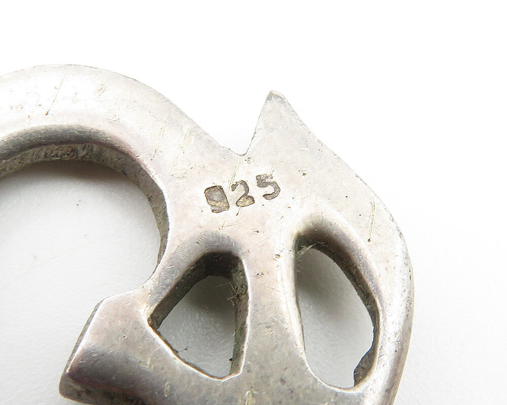 925 Sterling Silver Vintage Dark Tone Om Spiritual Symbol Pendant PT8141