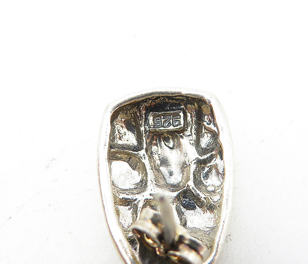 925 Sterling Silver Vintage Shiny Petite Cobble Pattern Drop Earrings EG4202