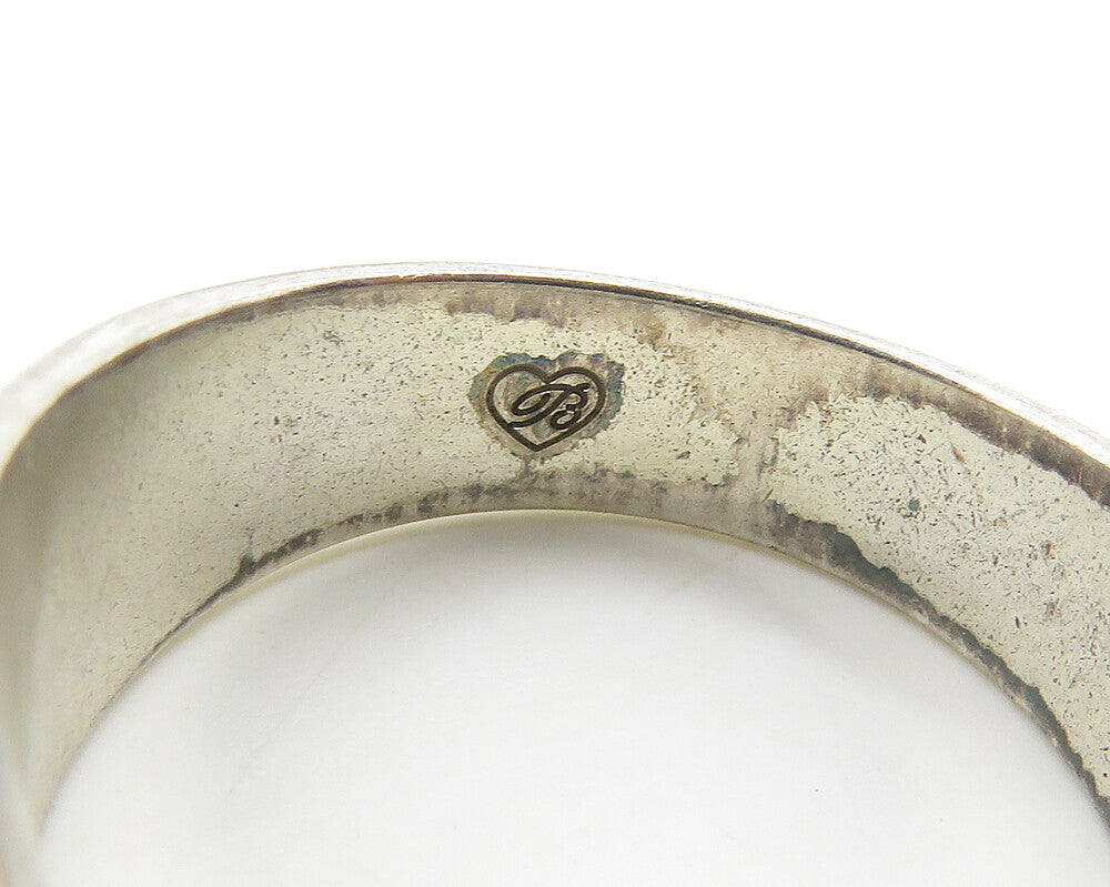 CAROLEE 925 Silver Vintage Shiny Etched Pretzel Swirl Band Ring Sz 7 RG19783