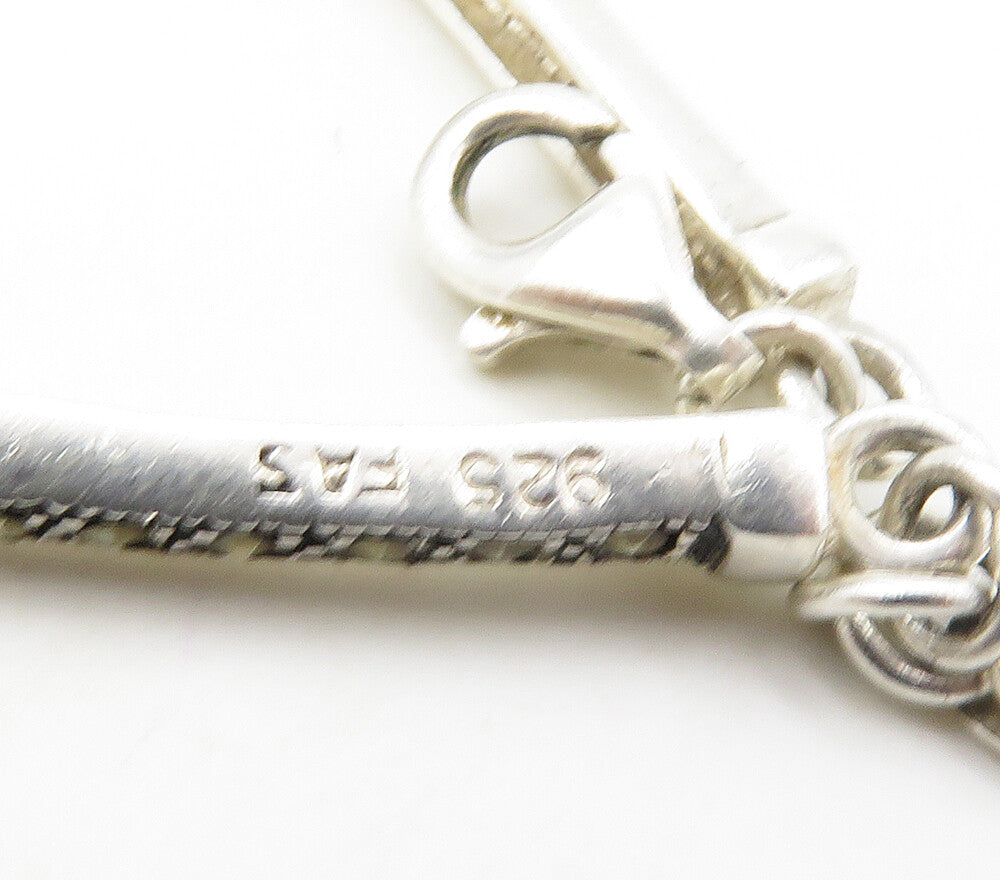 925 Sterling Silver Cubic Zirconia & Marcasite Bar Chain Bracelet BT6411