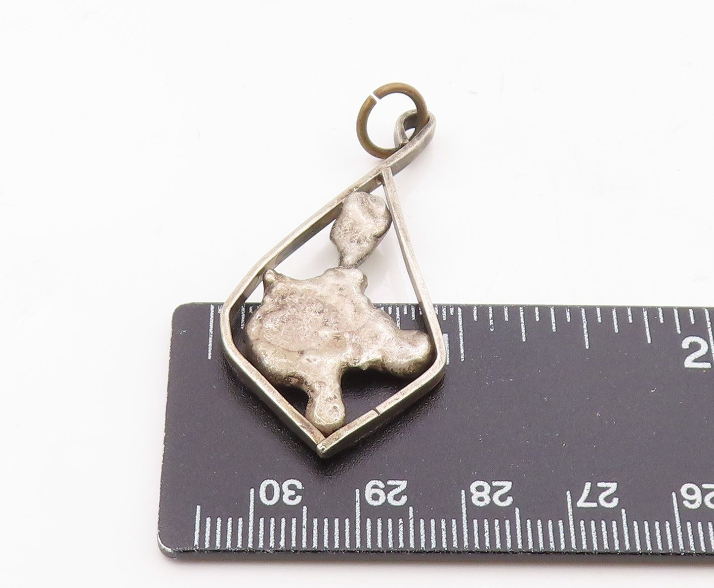 925 Silver Vintage Modernist Abstract Open Diamond Shaped Pendant PT20831