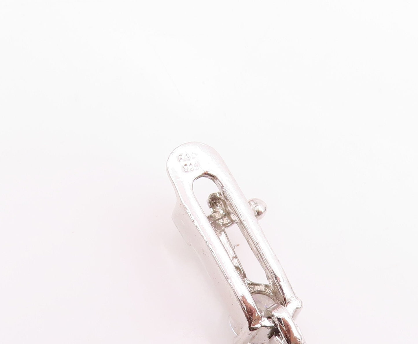 925 Sterling Silver Vintage Bracelet Minimalist Round CZ Band BT11011