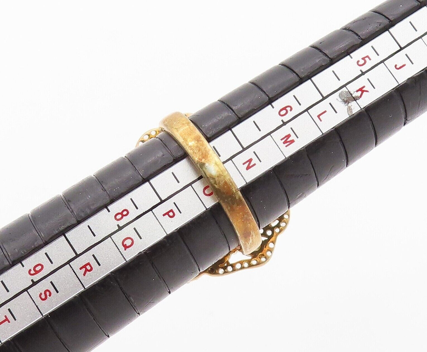 925 Sterling Silver Vintage Ring Gold Plated Cabochon Gemstones Sz 7 RG29973