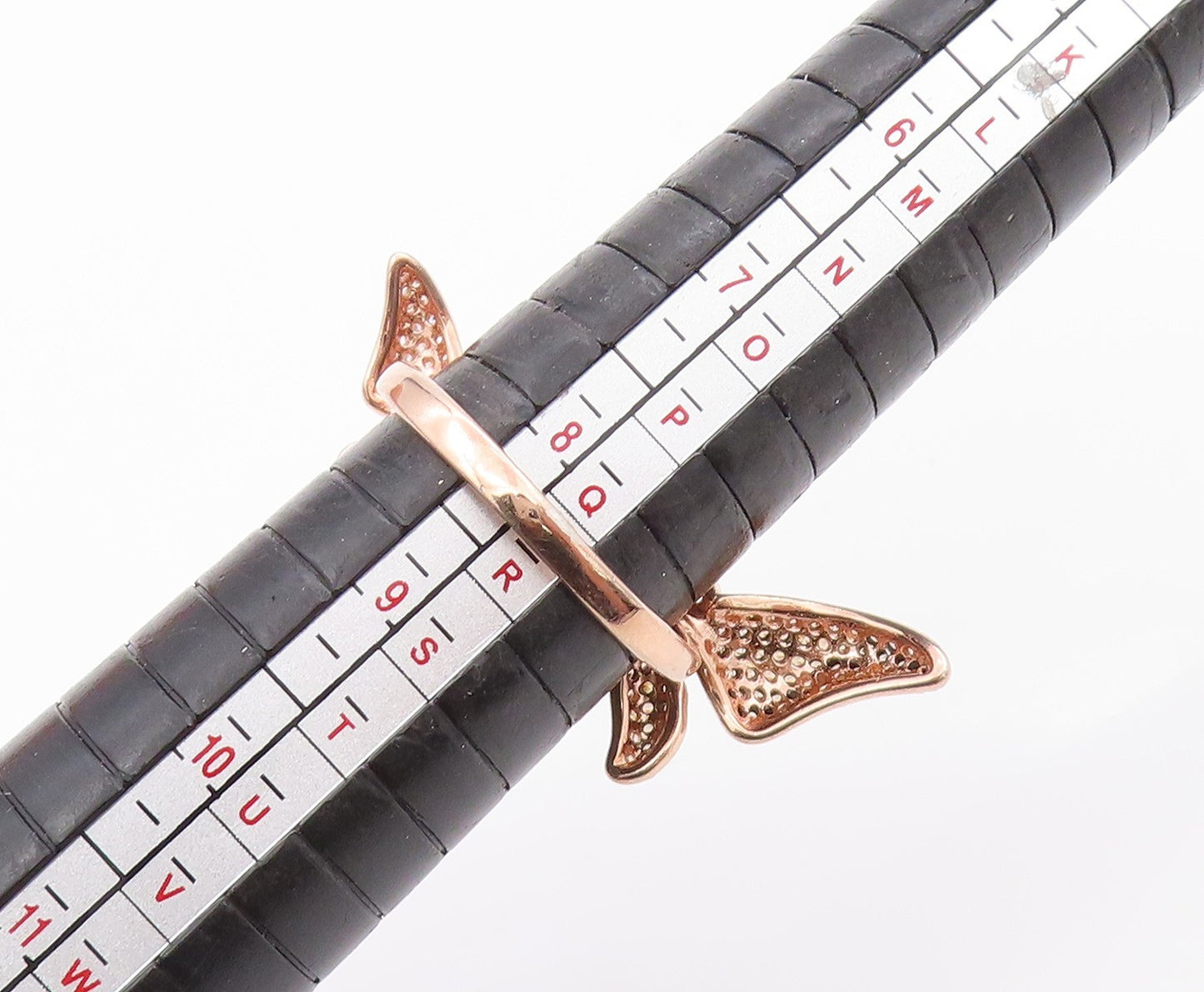 925 Sterling Silver Vintage Ring Gold Plated CZ Butterfly Band Sz 8.5 RG33566