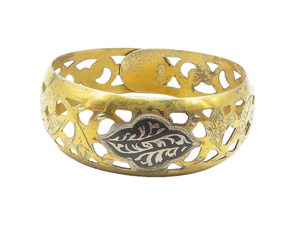 925 Sterling Silver Vintage Bracelet EAST EUROPE Floral Openwork Cuff  BT12090