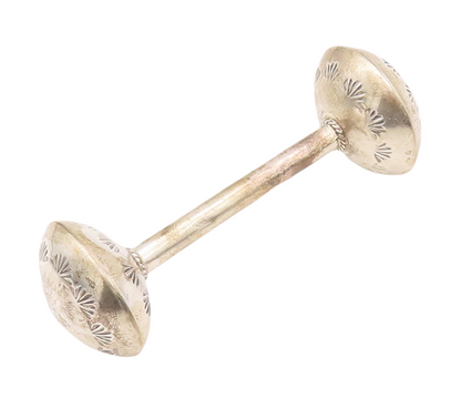 925 Sterling Silver Vintage Toy NAVAJO Solid 3D Carved Rattle (Jingles)  TR3730