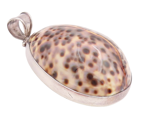 925 Sterling Silver Vintage Pendant Large Domed Bug Shape Gemstone  PT22859