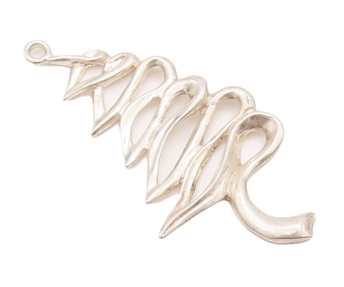925 Sterling Silver Vintage Pendant Designer Cutout Brutalist Design  PT22966
