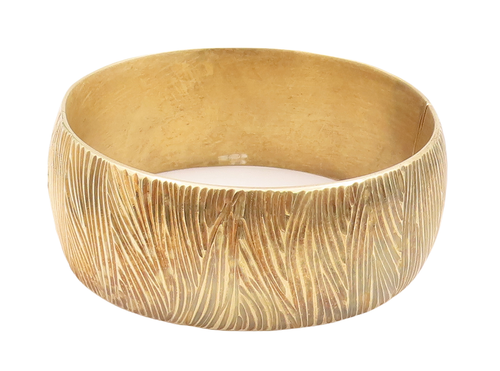 925 Sterling Silver Vintage Bracelet JACMEL Swirly Lines Grooved Bangle  BT10580