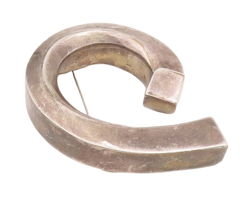 925 Sterling Silver Vintage Brooch Pin MEXICO Solid Large Open Loop  BP11147