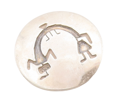 925 Sterling Silver Vintage Brooch Pin SADIE SAM NAVAJO Carved Tall Man  BP10964
