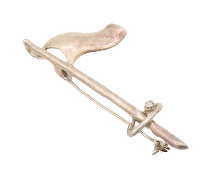 925 Sterling Silver Vintage Brooch Pin Cutout Golf Finishing Pot Hole  BP11093