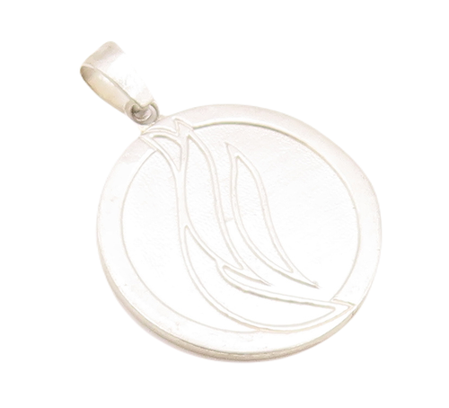 925 Sterling Silver Vintage Pendant Minimalist Carved Swirl Design  PT23224
