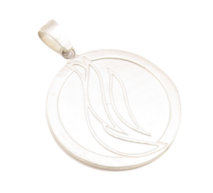 925 Sterling Silver Vintage Pendant Minimalist Carved Swirl Design  PT23224