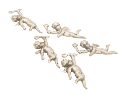 925 Sterling Silver  Vintage Solid Carved Flying Angels With Arrow   TR3650
