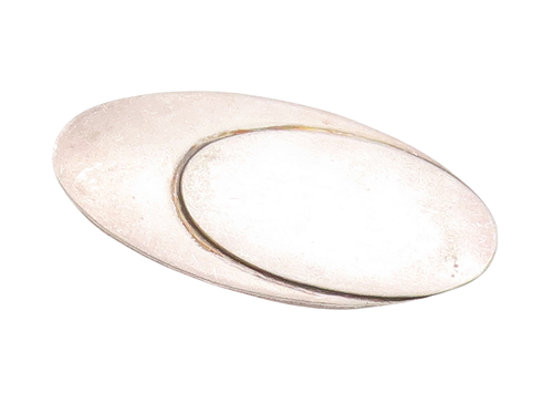 925 Sterling Silver Vintage Brooch Pin Minimalist 2 Oval Design Etched  BP11038