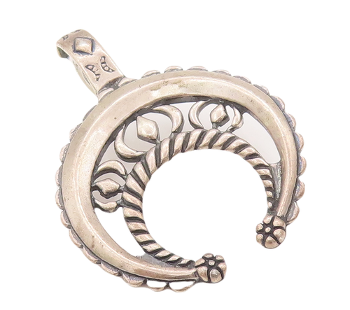 925 Sterling Silver Vintage Pendant CAROLYN POLLACK Antique Design Carve PT23039
