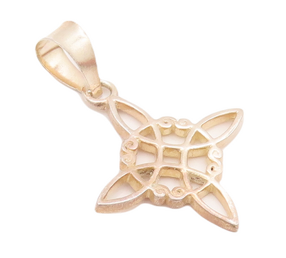 925 Sterling Silver Vintage Pendant Cutout Swirled Flower Carved  PT23062
