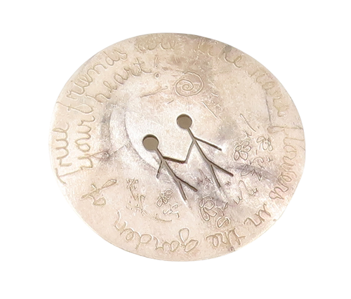 925 Sterling Silver Vintage Brooch Pin LOMBARD Stick 2 Man Cutout Coin  BP11015