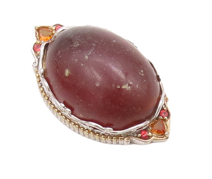 925 Sterling Silver Vintage Pendant MICHAEL VALITUTTI Framed Gemstone  PT23199