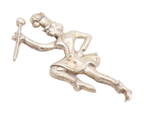 925 Sterling Silver Vintage Brooch Pin Dancing Man With Hat & Stick  BP11100