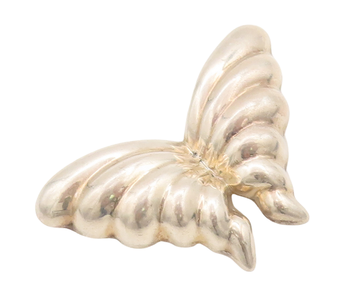 925 Sterling Silver Vintage Brooch Pin TIFFANY Puffed Carved Butterfly  BP11074
