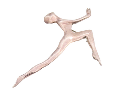 925 Sterling Silver Vintage Brooch Pin Solid Man Doing Yoga Stretch BP11119