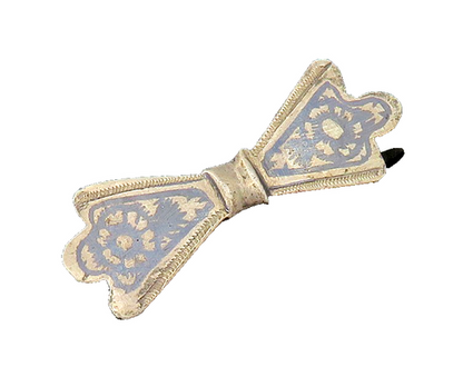 925 Sterling Silver Vintage Brooch Pin EAST EUROPE Antique Floral Bow  BP12535