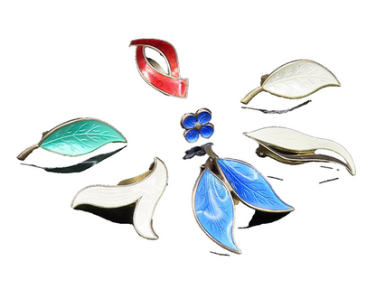 DAVID ANDERSEN NORWAY 925 Silver  Vintage Enamel Singles Lot Earrings  EG12021
